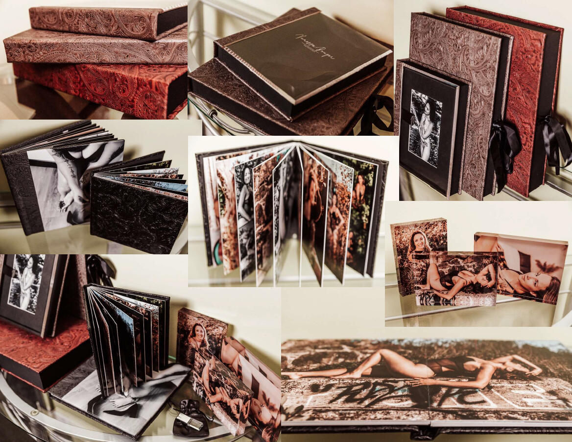 Produits produits offerts par Vanessa Bouger : album, coffret photos, cube acrylique